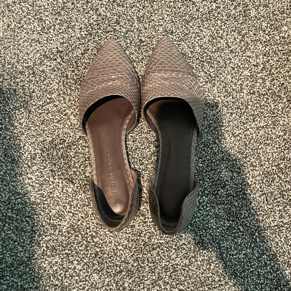 Jenni Kayne Brown Textured Leather Loafers
